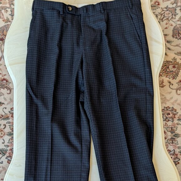 NWOT Isaia Napoli Blue Black Check 3-Piece Suit Vest Notch Lapel EU52R US42R - Picture 11 of 15